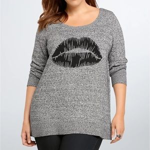 Torrid lips print sweater 100% cotton Size 3X